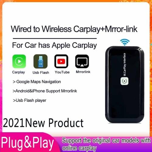 New Carlinkit Wireless CarPlay Adapter Auto AirPlay Multimedia Video Player Box USB Connect Module Adapte for Apple Ios Iphone