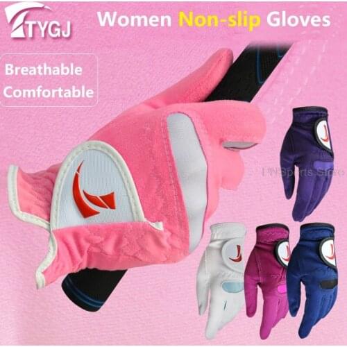 1 Pair Golf Gloves Women Outdoor Sports Gloves Left Hand And Right Hand Adjustable Glove Non-Slip Breathable Full Finger Mittens