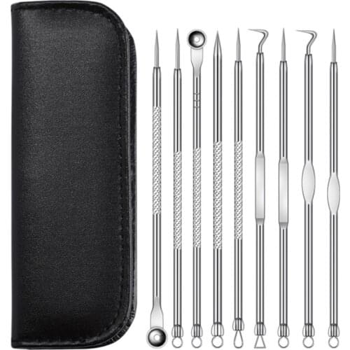 Acne Blackhead Remover Needle Tools Set Blackhead Tweezer Pimple Extractor Stainless Steel Blackspot Removal Face Skin Care Tool