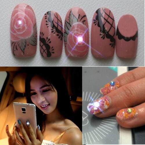 Phone DIY Tips Mobile Sensors NFC LED Light Flash Affixed Scintillation Polish Chip manicure decorations