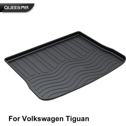 QUEES Custom Fit Cargo Liner Tray Mat for Volkswagen Tiguan Allspace 2007 2008 2009 2010 2011 2017 2018