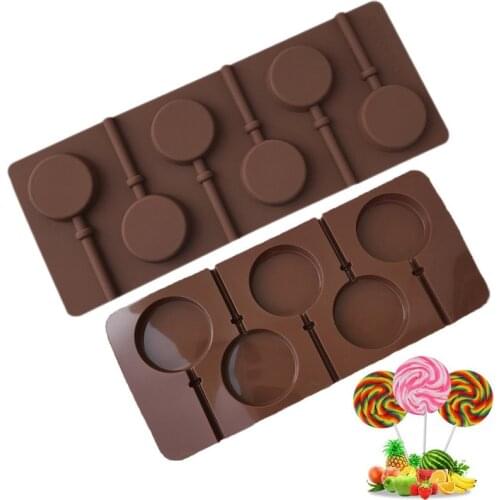 DIY Lollipop Silicone Mold Round Chocolate Decoration Cake Pastry Candy Baking Tool Supplies Kitchen Baking Soap Jelly Mold