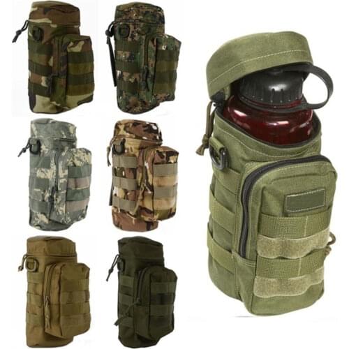 1PC Outdoor Tactical Military Nylon Water Bottle Bag Molle Kettle Waist Bag Pouch Outdoor Hunting Hiking Waist Kettle Pouch Bag