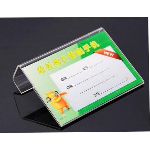 New style L Shape Table Sign Price Tag Label Display Stand Paper Promotion name Card desk frame label display holder 10pcs