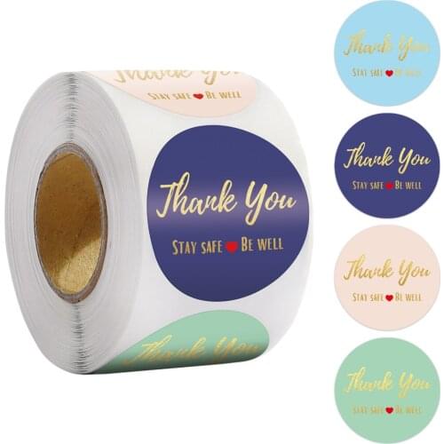 100-500pcs Thank You Stickers Seal Labels 1inch Gold Foil Paper Decoration Sticker For Handmade Wedding Gift Stationery Sticker