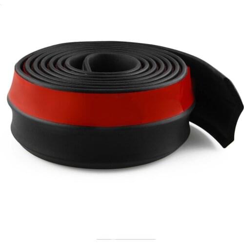 2.5M Car Front Bumper Lip Rubber Universal Bumper Protector Car Styling Bumper Lip Strip Car Side Skirt Car Stickers 65mm Width