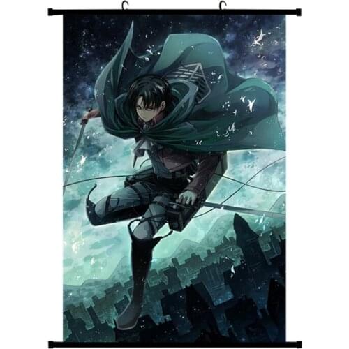 2019 Japan Anime Attack On Titan Wall Scroll Painting Canvas Poster Cosplay Home Decoration