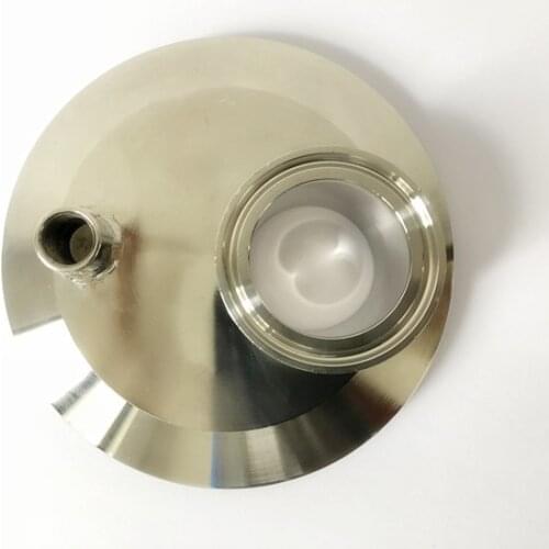 3A 4" (102mm) OD119 Tri-clamp Sanitary Flat Cover/ Cap With 1.5" Ferrule Clamp And 1/4" FNPT For Extractor ,Stainless Steel 304