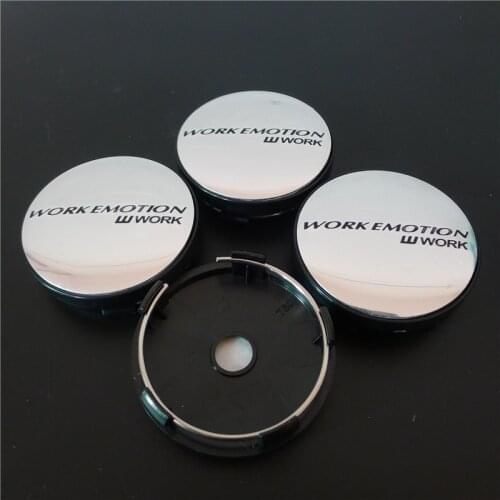 4pcs 60mm Work Emotion W Work Wheels Center Caps Hub Logo Emblem Badge Car Styling Rims Dust-proof Cover