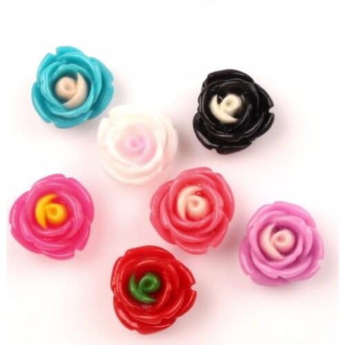 50Pcs Resin Flower Decoration Crafts Cute Kawaii Beads Flatback Cabochon Embellishments For Scrapbooking DIY Accessories