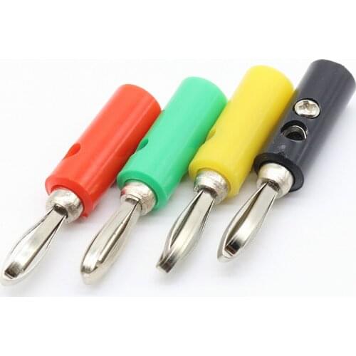 8pcs 4 color Wire Audio Speaker Cable Banana Plug Connectors 4mm Adapter