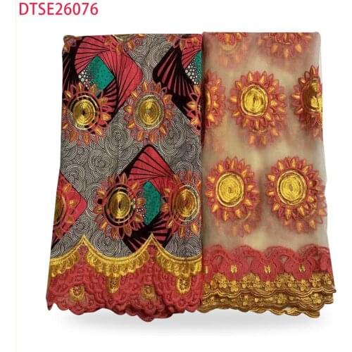 African Nigeria Wax Cloth Lace with Embroidered High Quality Name 2021 African Wax Cloth