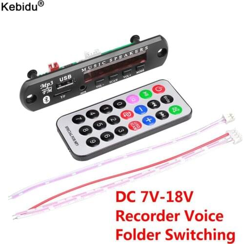Wireless Bluetooth5.0 MP3 WMA Decoder Board 12V 18V Music MP3 Player Audio Module USB TF Radio FM AUX With Remote Control