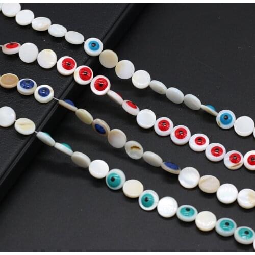Fine Eyes Shape Shell Beads Round Shape Natural Shell Loose Beads for Making DIY Jewerly Necklace Bracelet Earrings 9mm 10mm
