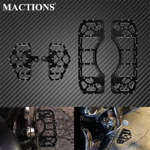 Motorcycle Black Front Floorboards Rear Footrest Footpegs Pedals Set For Harley Touring Street Glide Sportster XL 1200 1200 Dyna