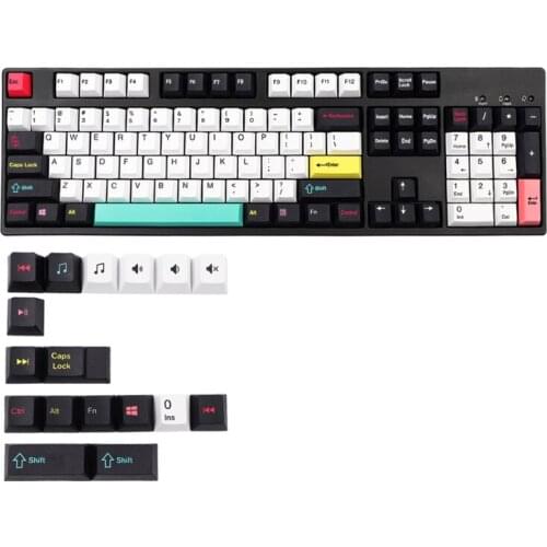 T3LB Colorful Printing Keycap PBT Standard Dye Sublimation Process Keycap 121Keys Cherry Profile for Mechanical Keyboard