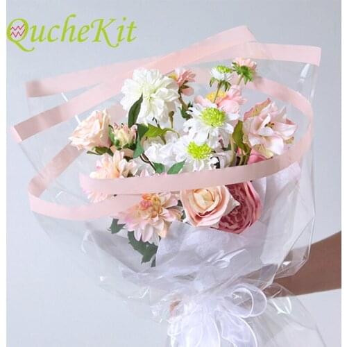 Colorful Frame Flower Wrapper Paper Half Transparent Waterproof Flower Gift Packing Paper Flower Wrapping Paper For Package