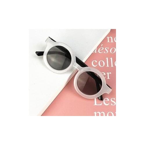 Kids Vintage Round Shape Sunglasses Solid Color Frame UV400 Anti-UV Glasses Girls Boys Fashion Outdoors Beach Eyewear