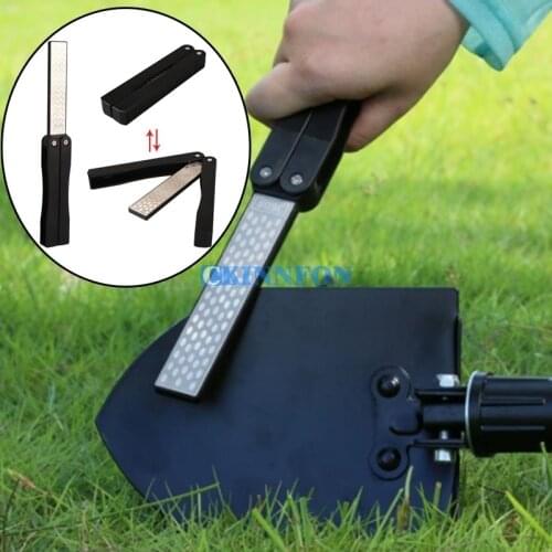 DHL 200PCS Portable Double Sided Folding Diamond Knife Scissors Blades Tool Sharpener (Size: 22x3x1.5cm)