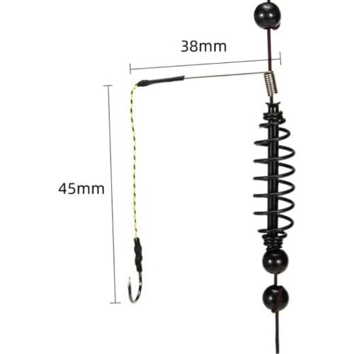 E56D Fishing Tackle Bait Thrower In-line Method Lures Cage Basket Baits Carp Fishing Feeder Coil Inline Method Fishing Tackle