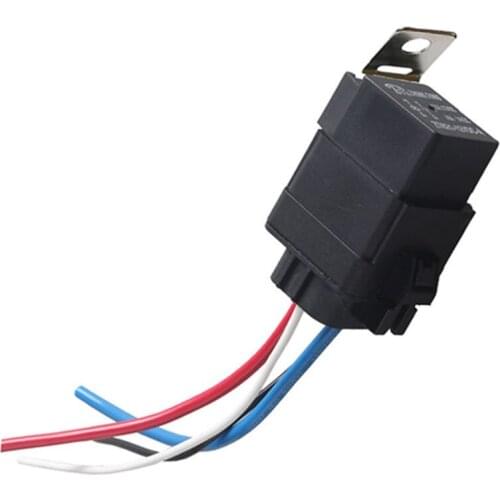 EE support 12V 40A SPST Relay Socket Plug 4P 4 Wire Kit Waterproof Iron Car Motor