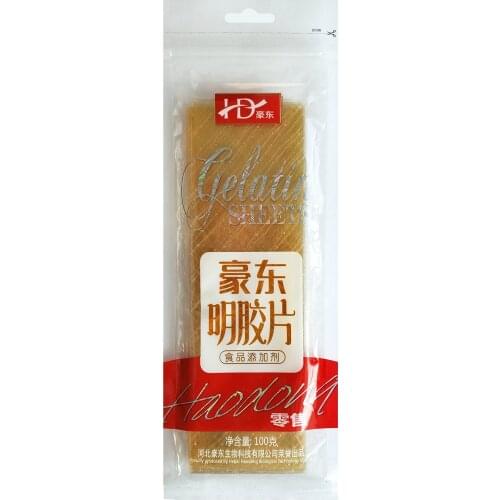 Haodong Beef Halal Gelatin Sheets 20Sheets 100g Gelatin Leaves for Kitchen Baking Mirror Glaze Dessert Mousse for DIY Mold