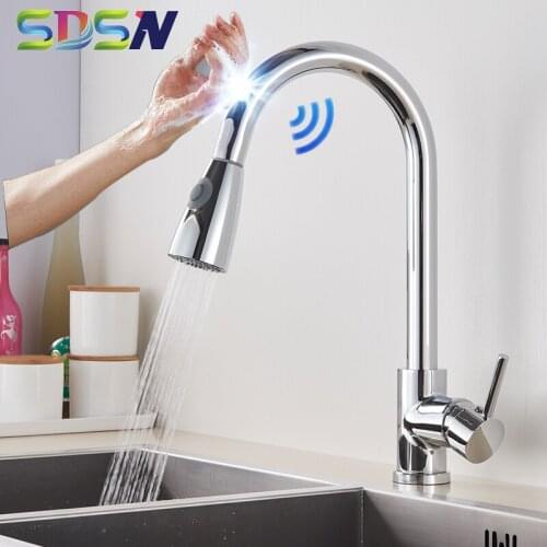 Chrome Kitchen Faucet SDSN Smart Touch Kitchen Faucets Quality Stainless Steel Sensor Kitchen Mixer Tap Chrome Kitchen Faucets