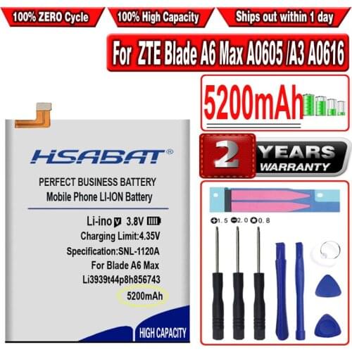 HSABAT Batteries For Phones ZTE Blade A6 Max