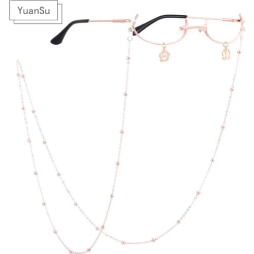 Ins girly Lolita semi-rimless glasses Korean version of the pendant chain with decorative glasses