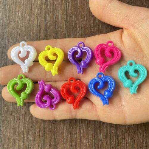 JunKang 50pcs mixed batch of colorful various hollow peach heart pendants DIY handmade jewelry handicraft connector