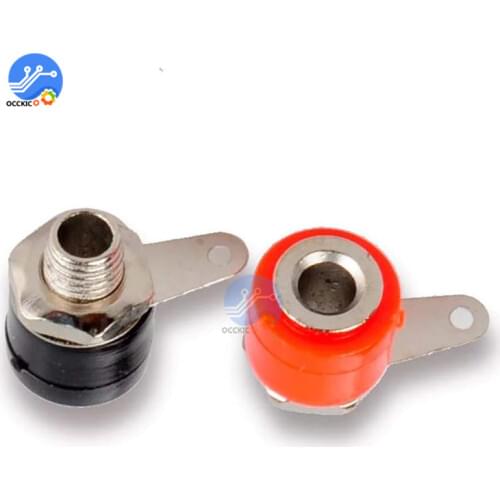 5Pcs Red + 5 Pcs Black JS-910B 4mm Banana Jack Female Amplifier Terminal Connector Binding Post Plug for Speaker Audio