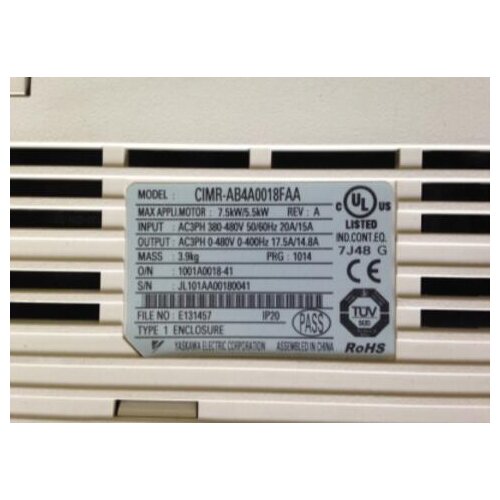 Converter A1000 7.5KW/5.5KW 380V CIMR-AB4A0018FAA , Used one , 90% appearance new , 3 months warranty , fastly shipping