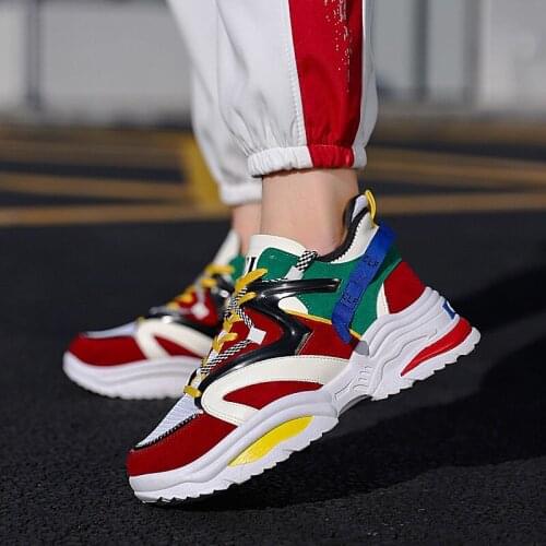 Fashion Sneakers Women Vulcanize Shoes Platform Sneakers Colorful Breathable Women Trainers Women Chunky Sneakers Tenis Feminino