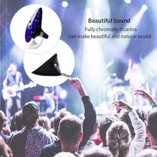 Hot Ocarina with Song Book 12 Hole Alto C Ocarinas Play Gift with Display Stand Protective Bag DO2