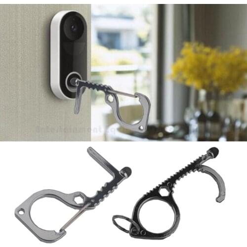 No Touch Door Opener Tool Mini Reusable Handle Keychain Press Elevator Button Hand Stick for Home Outdoor
