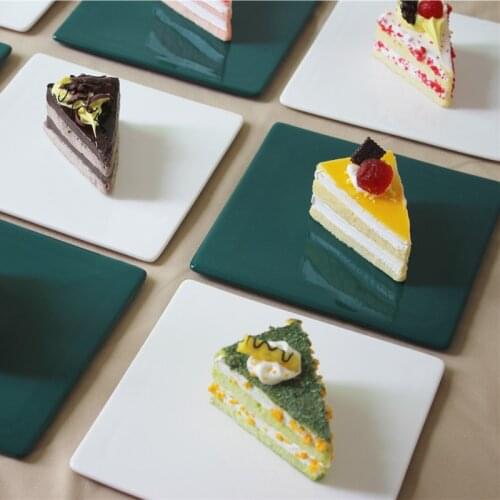 Minimalist Round/square Ceramic Plates Dinner Table Desktop Western Dishes Cake Pan Dessert Plate Seasoning Dish Salad Bowl