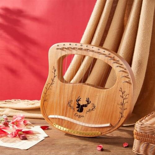 1 Set Mahogany 16-tone Portable Lyre Harp Musical Instruments Accessories Kit