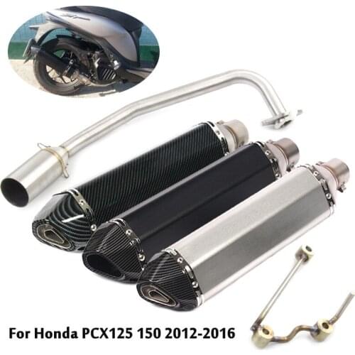 For Honda pcx125 pcx150 2012-2016 Motorcycle Slip On Muffler Tips Silencer 470mm + Modified Exhaust System Front Link Pipe
