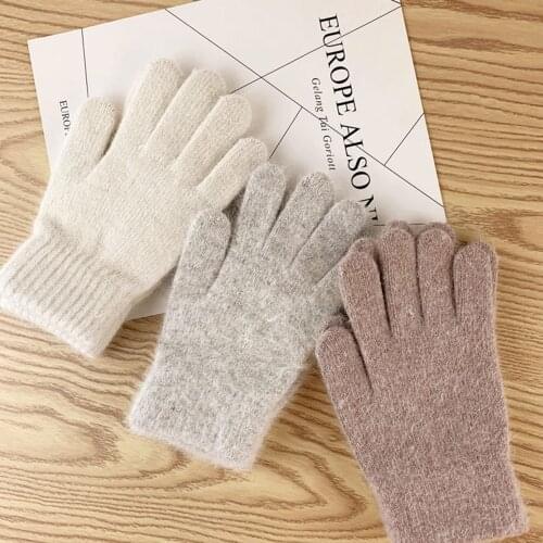 Gloves Womens Winter Wool Warm Riding Gloves High Quality Men Mitten Thicken Cashmere Solid Color Skiing Gloves Gift