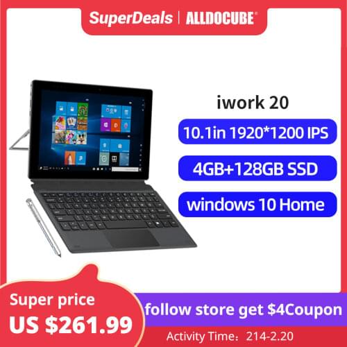 ALLDOCUBE iWork 20 Windows Tablet 10.1 inch intel N4020 4GB DDR4 128GB EMMC Tablet PC 1920*1200 IPS HDMI-compatible