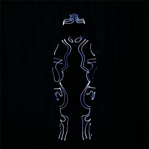 Programmable full color LED robot men suit dj RGB colorful glowing outfit tron DMX luminou light costume cosplay wears clothing
