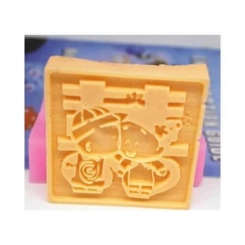 Double Happiness Couple shape Silicone soap mold Clay mold Fondant cake mould Baking mold DIY tools
