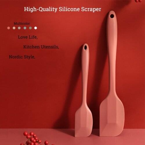 Silicone Cream Baking Scraper Non Stick Butter Spatula Chocolate Smoother Heat Resistant For Kitchen Pastry Tools Cake Baking