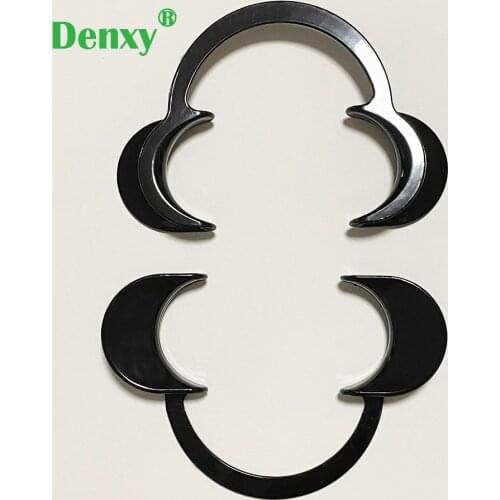 Denxy 20pcs Dental Black Cheek Retractor C type Lip Dental Intraoral Mouth Opener Cheek Expanders black connected retractors