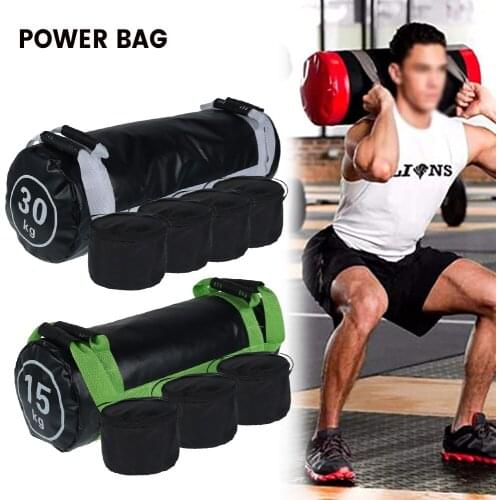 Fitness Sandbag 15/30KG Weight Lifting Fitness Energy Sandbag Unfilled Power Bag Fitness Body Building Gym Sports Equipment