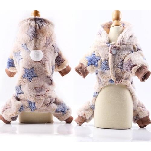 Four-legged Puppy Hoodie Clothes Plush Dog Warm Comfortable Clothes Pet Winter Jumpsuit Fashion Pet Outfits Supplies
