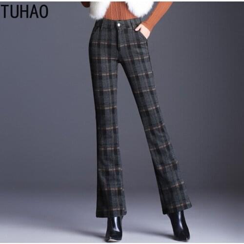 TUHAO Women's Plaid Trousers