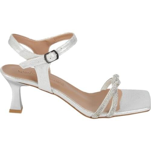 Modabuymus Silver Gemstone Cross Band Heels Evening Dress Shoes-Soffy