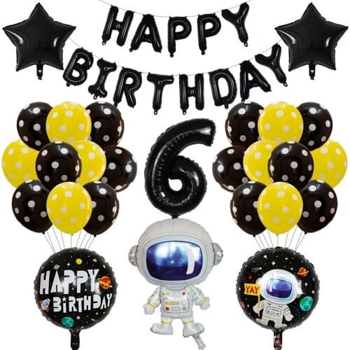 39Pcs Outer Space Party Astronaut Balloons Rocket Foil Balloons Galaxy Theme Party Boy Kids Birthday Party Decor Favors Globals