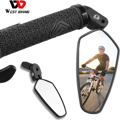 WEST BIKING Bicycle HD Rear View Mirrors Rotating Wide Angle Cycling Handlebar Safety Rearview Mirrors MTB Road Bike Accessories